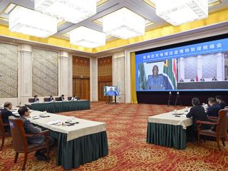 အာဖရိက အီဘိုလာရောဂါ ကိုင်တွယ်စီမံခြင်းဆိုင်ရာ အဆင့်မြင့်အစည်းအဝေးအား လျိုကော်ကျုံး ဗီဒီယိုမှတစ်ဆင့် တက်ရောက် အမှာစကားပြောကြား