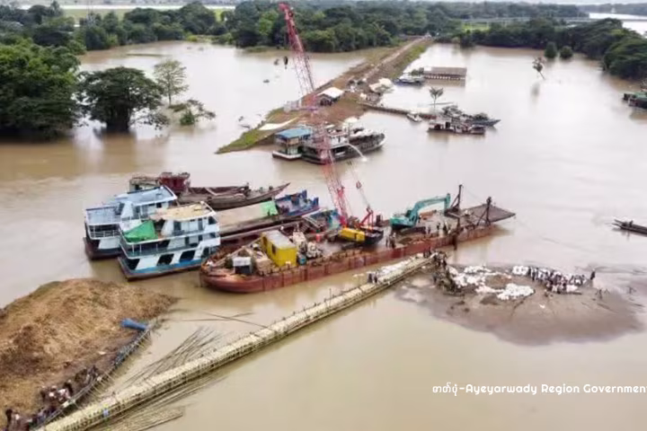 မြန်မာနိုင်ငံ ဧရာဝတီတိုင်းဒေသကြီးအတွင်း မြစ်ကမ်းပါးရေကာတာကျိုးပေါက်မှုကြောင့် ရေဘေးသင့်ပြည်သူ ၄၀,၀၀၀ ကျော်ရှိလာ