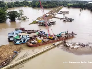 မြန်မာနိုင်ငံ ဧရာဝတီတိုင်းဒေသကြီးအတွင်း မြစ်ကမ်းပါးရေကာတာကျိုးပေါက်မှုကြောင့် ရေဘေးသင့်ပြည်သူ ၄၀,၀၀၀ ကျော်ရှိလာ