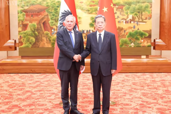 တရုတ်နိုင်ငံ၏ ထိပ်တန်း ဥပဒေပြုပုဂ္ဂိုလ်နှင့် သြစတြီးယားနိုင်ငံ အမျိုးသားကောင်စီ ဥက္ကဋ္ဌ တွေ့ဆုံဆွေးနွေး